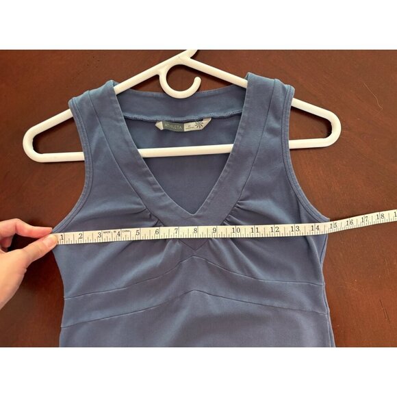 Athleta Sleeveless Senorita Casual Midi Dress in Light Blue Gray Size Small TALL - Picture 10 of 12